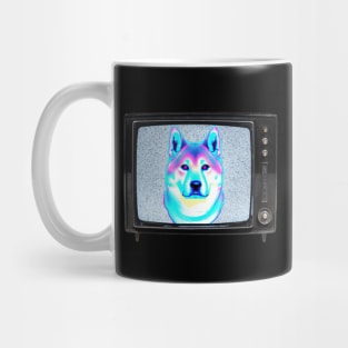 Vaporwave Shiba Inu in Television Mug